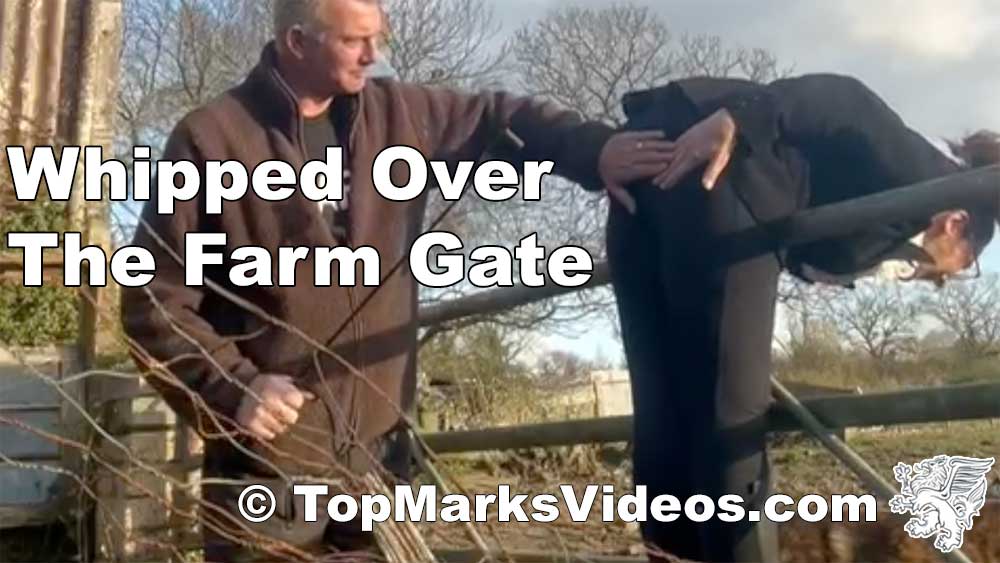 Whipped Over The Gate spanking video featuring Josie Harrison-Marks and Charles from Top Marks Videos